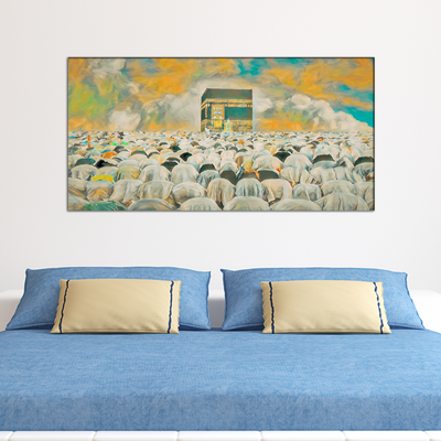 Makkah Namaj Abstract Scenery Canvas Wall Painting