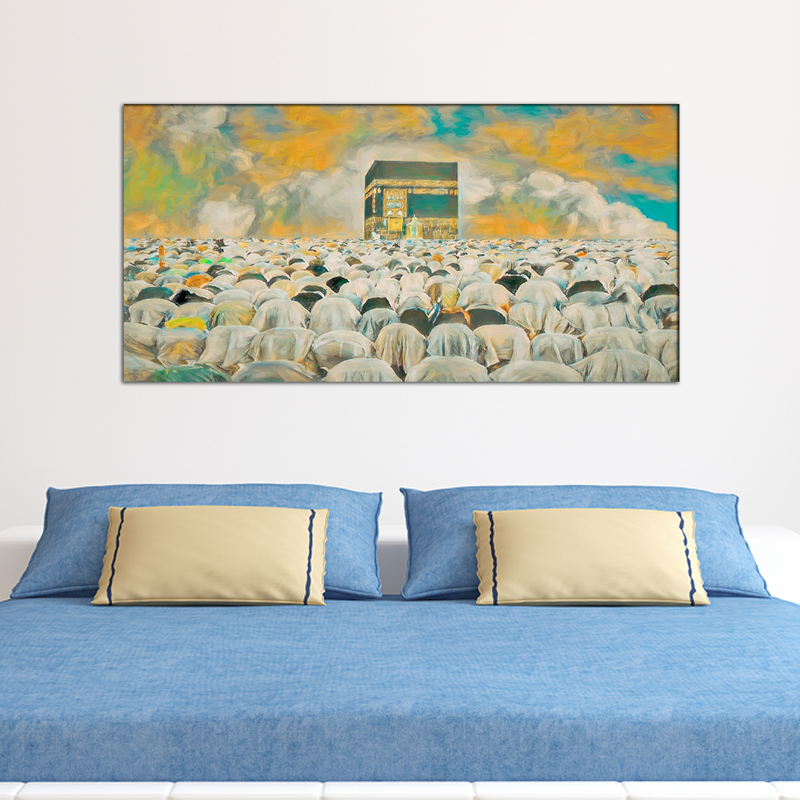Makkah Namaj Abstract Scenery Canvas Wall Painting