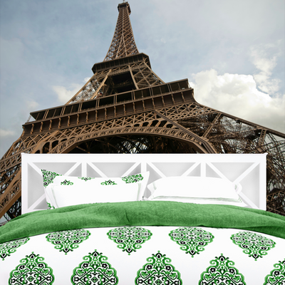 Closeup Shoot Of Eiffel Tower Digitally Printed Wallpaper