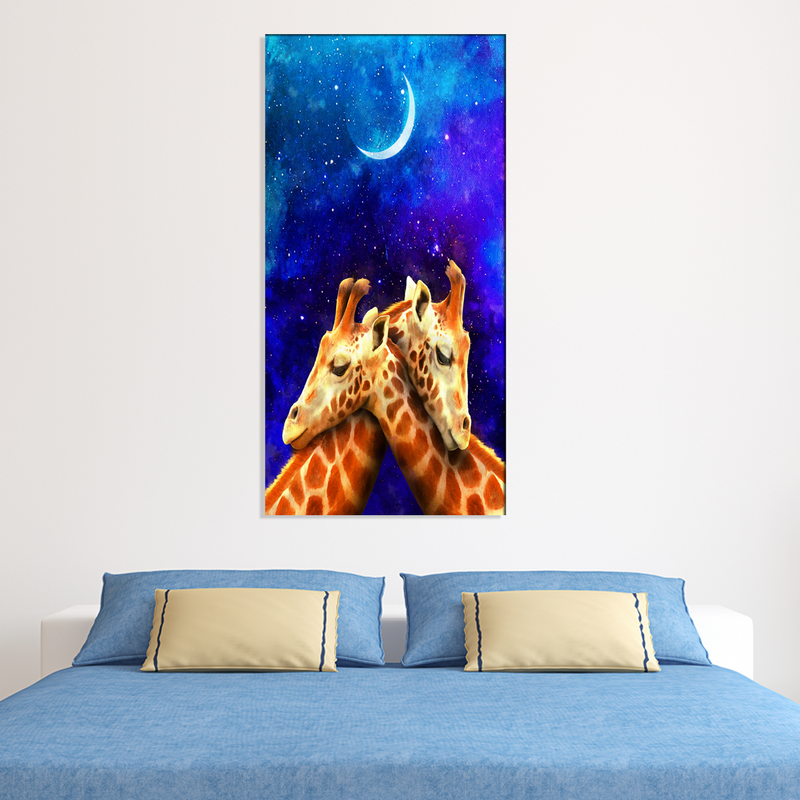 Couple Of Giraffe Canvas Wall Painting