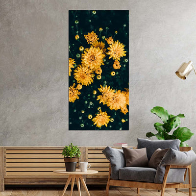 Beautiful Yellow Flower Print On Canvas Wall Painting