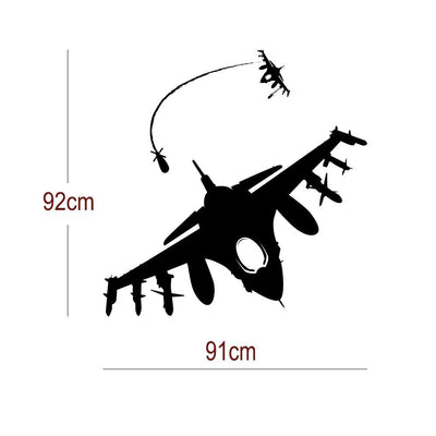 Fighter Plane Wall Sticker White Color