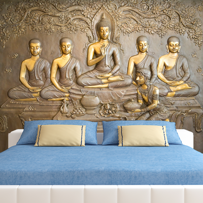 Buddha Printed Digitally Printed Wallpaper