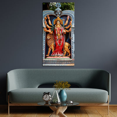 Goddess Durga Statue Canvas Wall Painting