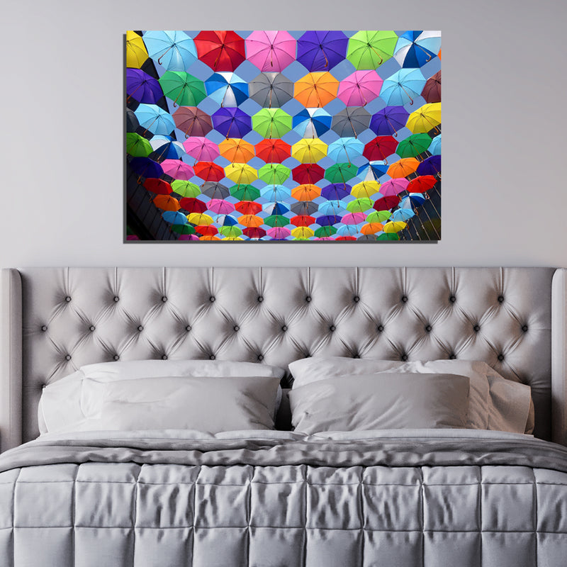 Colorful Umbrellas Canvas Wall Painting