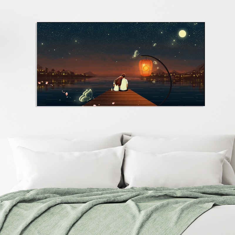 Couple Love Scenery Canvas Wall Painting