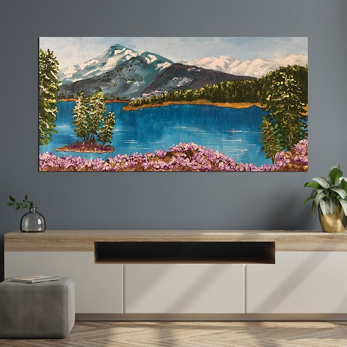 Mountain River Sketch Wall Painting