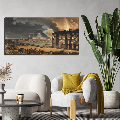 Great Fire of London Print On Canvas Wall Painting
