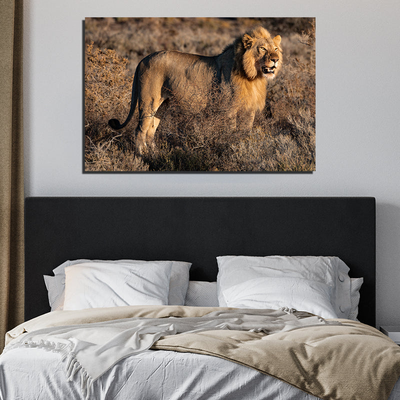 Lion Print On Canvas Wall Painting