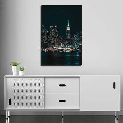City View In Night  Canvas Wall Painting