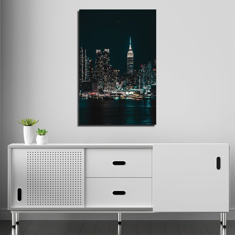 City View In Night  Canvas Wall Painting