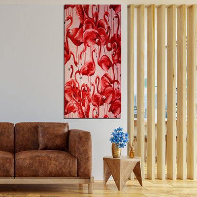 Beautiful Flamingo Print On Canvas Wall Painting