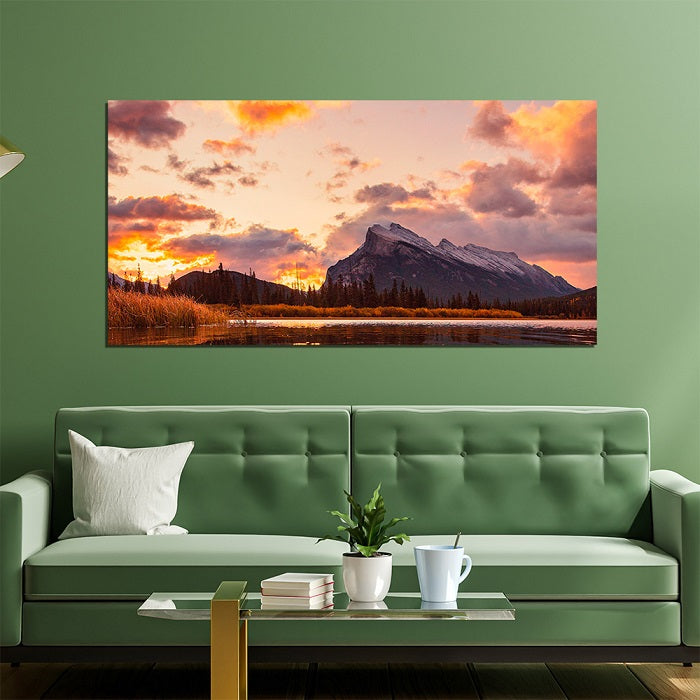 Mountain Sunset Canvas  Wall Painting