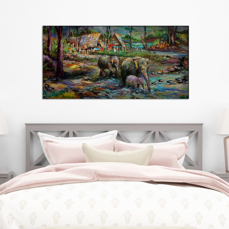 Elephant Painting Canvas Wall Painting