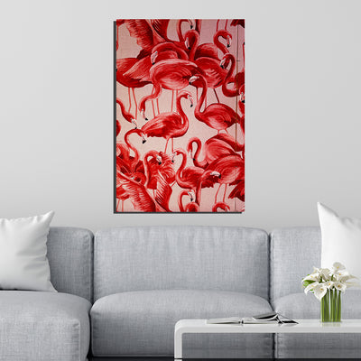 Beautiful Flamingo Print On Canvas Wall Painting