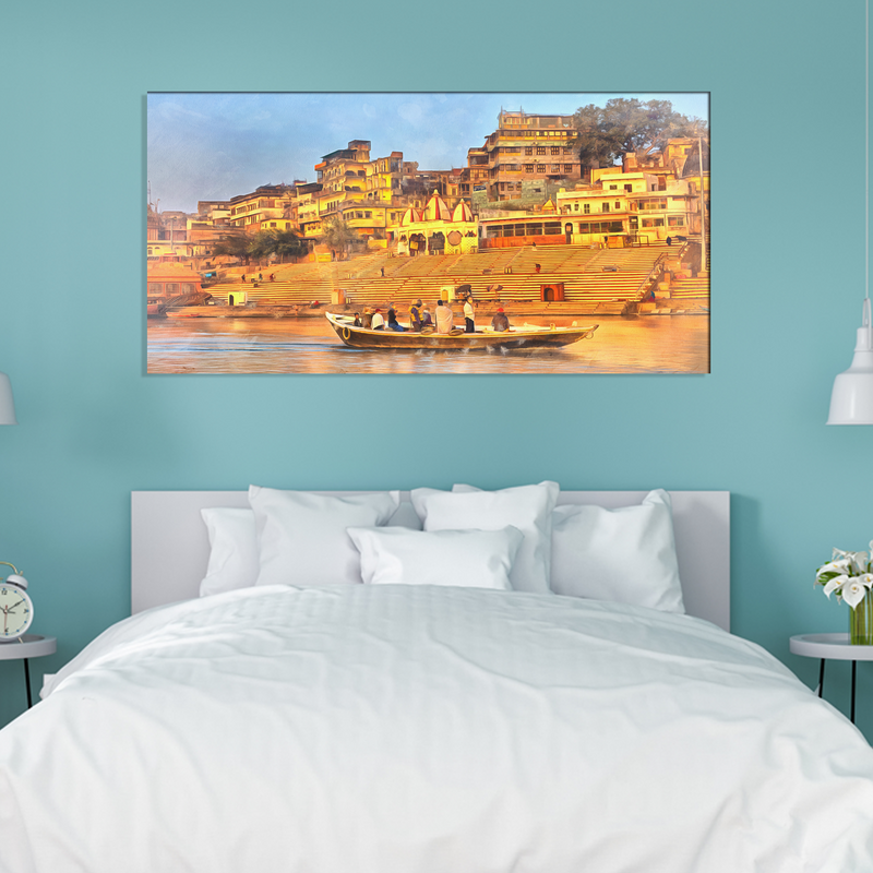 Ganga Ghaat Canvas Wall Painting