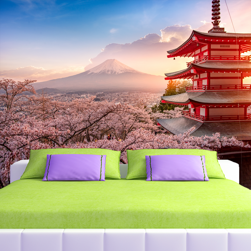 Mountain Sunrise View Digitally Printed Wallpaper