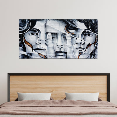 Human Illusion Face Canvas Wall Painting