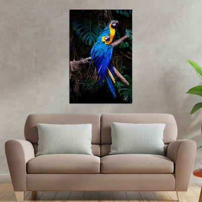 Love Birds Print On Canvas Wall Painting