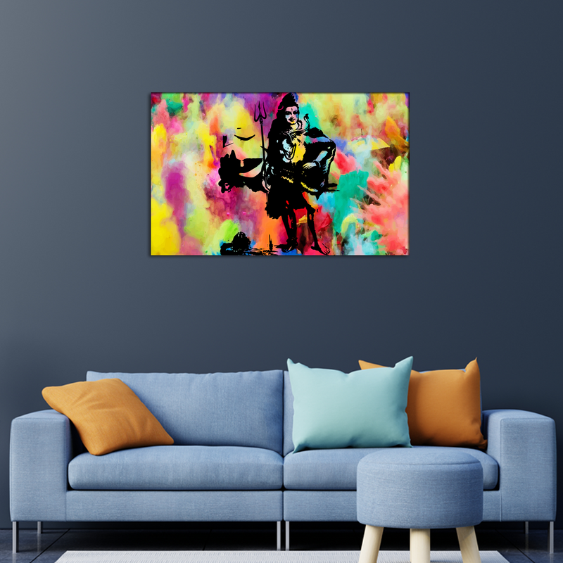 Abstract Shiva Canvas Wall Painting