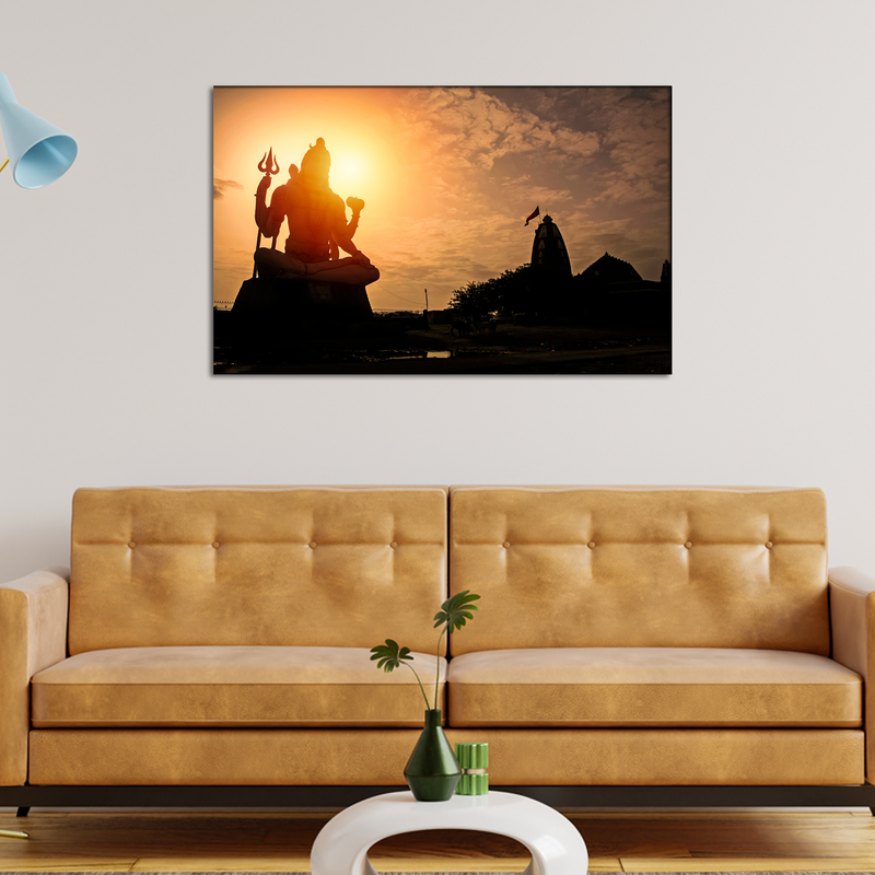 Lord Shiva Silhouette Canvas Wall Painting