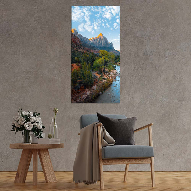 Nature And Beautiful Mountain Print On Canvas Wall Painting
