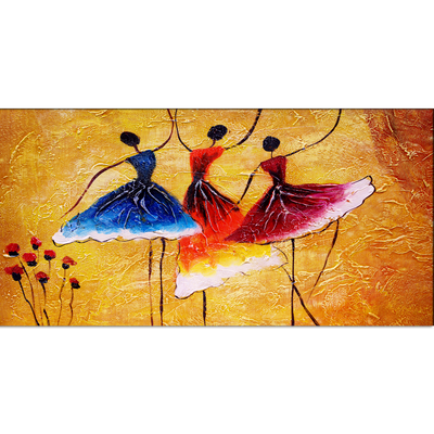 Warli Modern Art Dancing Doll Canvas Wall Painting