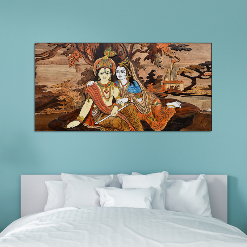 Lovely Krishna Radha Canvas Wall Painting