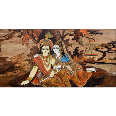 Lovely Krishna Radha Canvas Wall Painting
