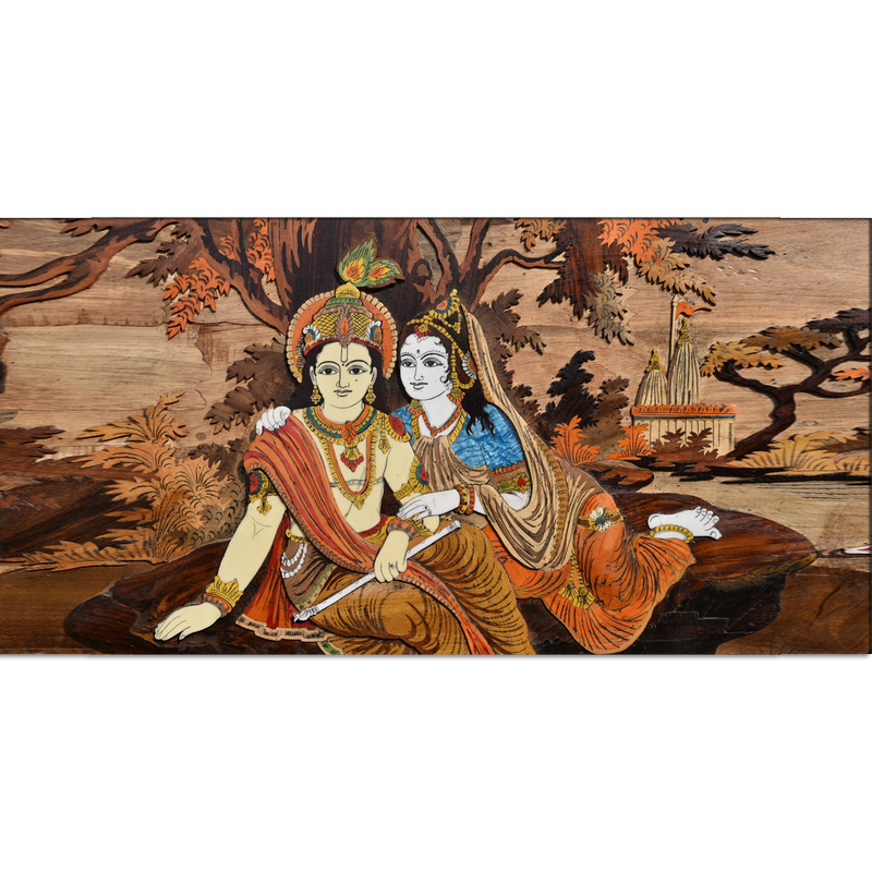 Lovely Krishna Radha Canvas Wall Painting