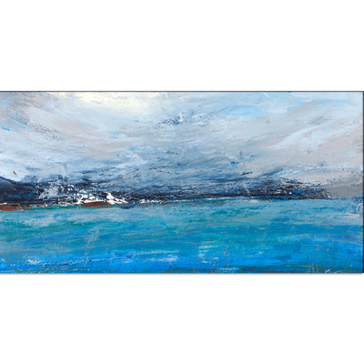 Monochromatic Blue Abstract Canvas Wall Painting