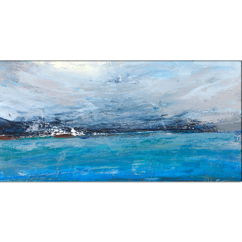 Monochromatic Blue Abstract Canvas Wall Painting