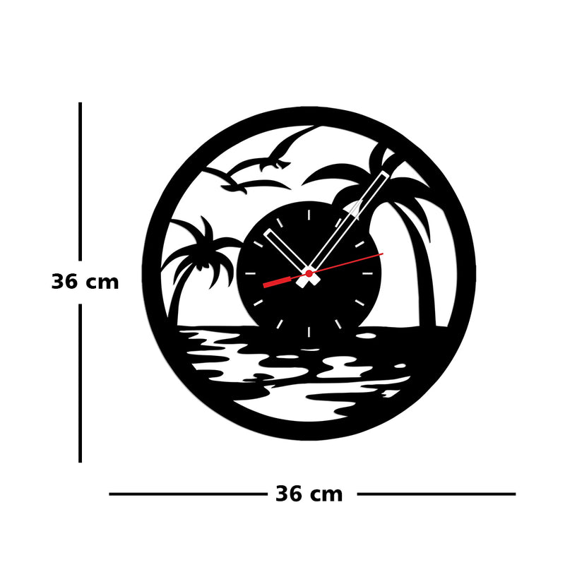 Beach Wood Analog Wall Clock