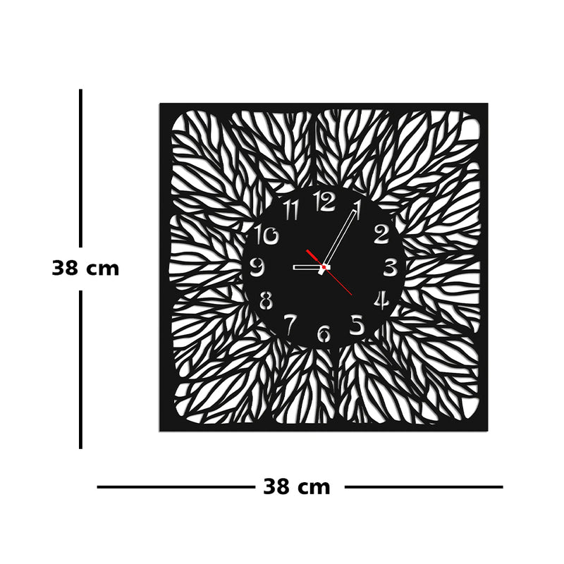 Black Rectangle Wood Analog Wall Clock