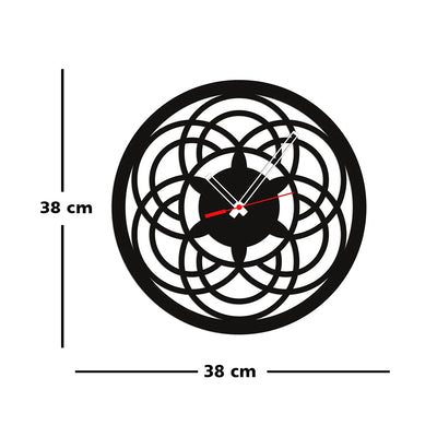 Flower Design Wood Analog Wall Clock