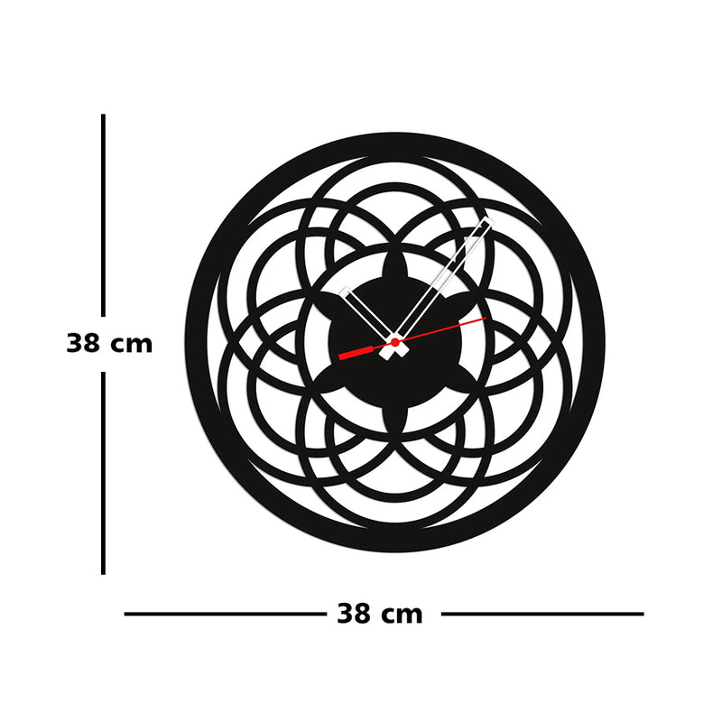 Flower Design Wood Analog Wall Clock