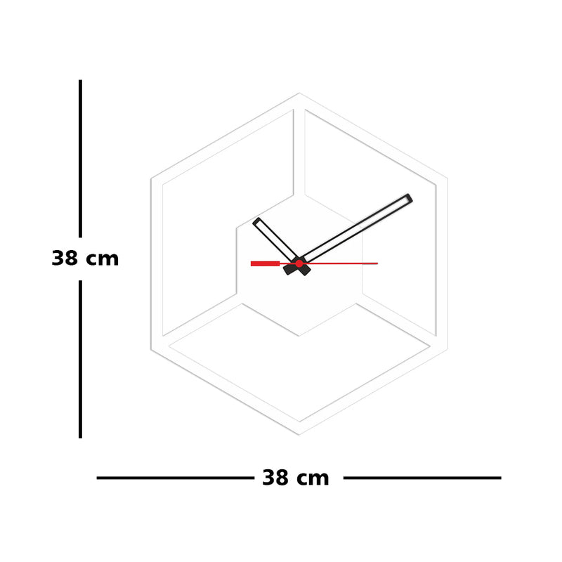 Geometric Shape White Color Wooden Wall Clock