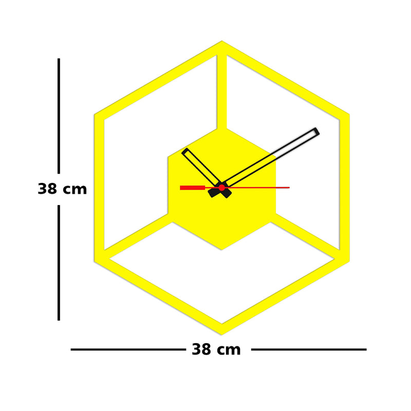 Golden Color Wooden Wall Clock