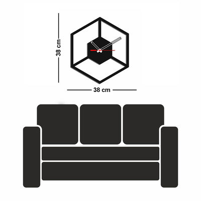 Hexagon Design Wood Analog Wall Clock
