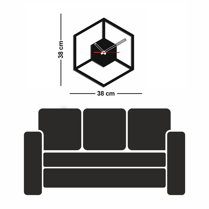 Hexagon Design Wood Analog Wall Clock