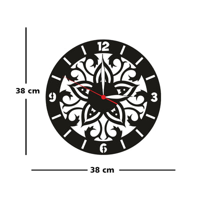 Mandala Silhouette Design Wood Analog Wall Clock