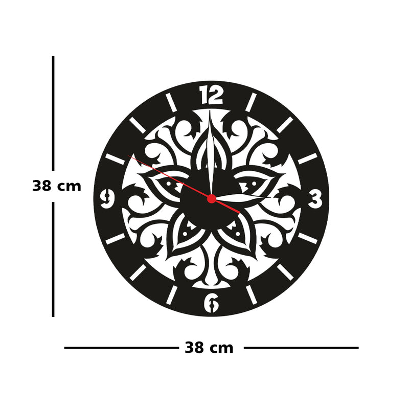 Mandala Silhouette Design Wood Analog Wall Clock