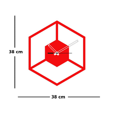 Red Color Wooden Wall Clock