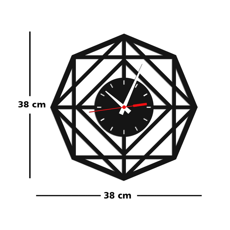 Rounded Square Design Wood Analog Wall Clock