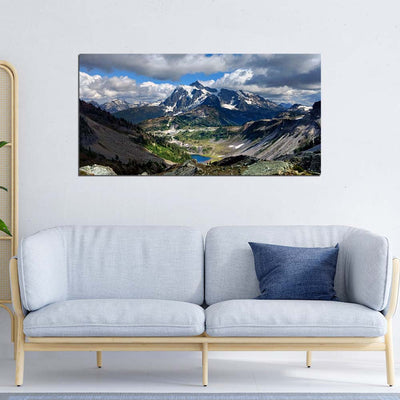 Beautiful Mountain with Sky Canvas Wall Painting