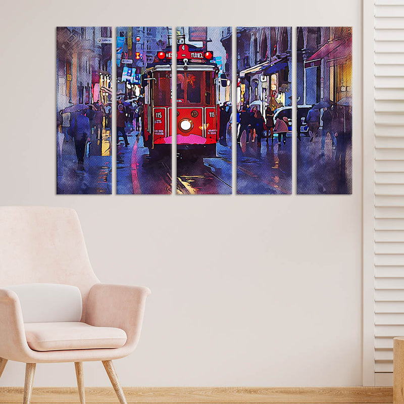 France View Canvas Wall Painting - With 5 Panel