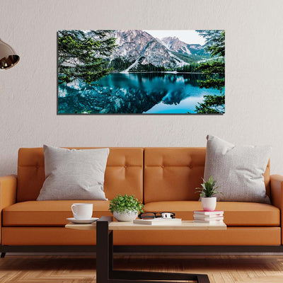 Blue Lake and Hill Reflection Water Canvas Wall Painting