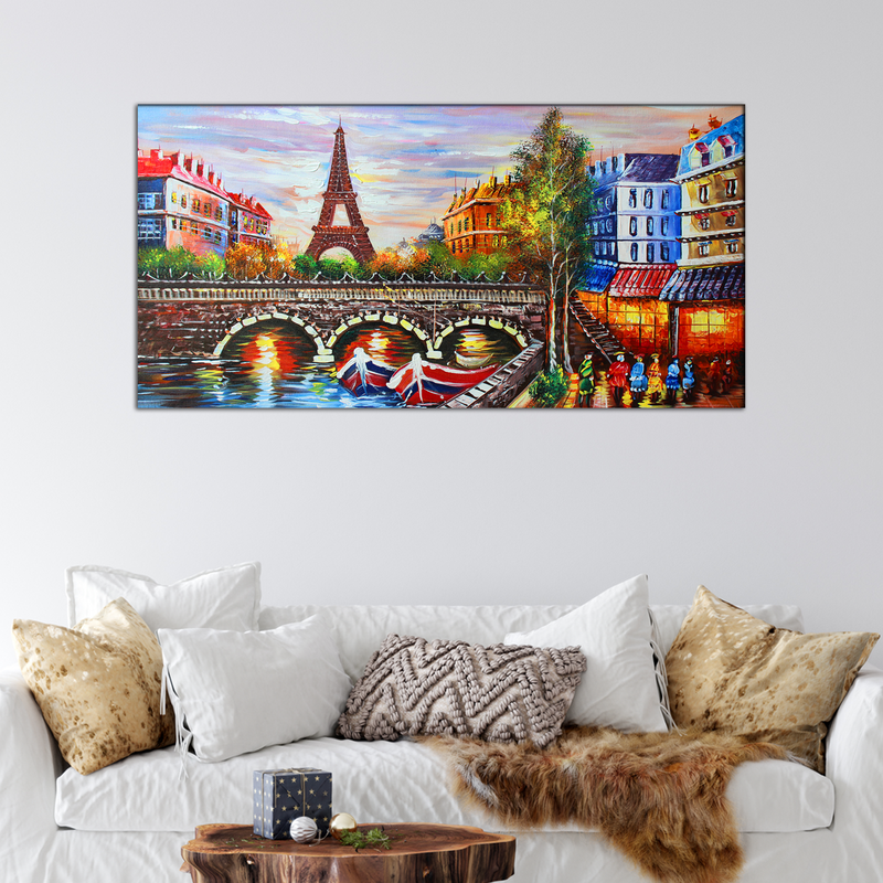 Eiffel Tower Sea View Canvas Wall Painting