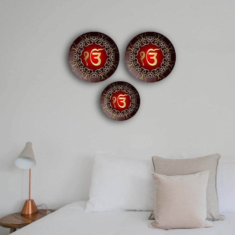 Sikh Symbol Wall Plates Set of Three