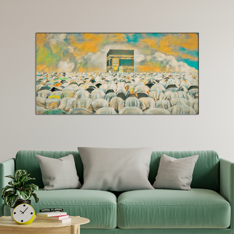 Makkah Namaj Abstract Scenery Canvas Wall Painting